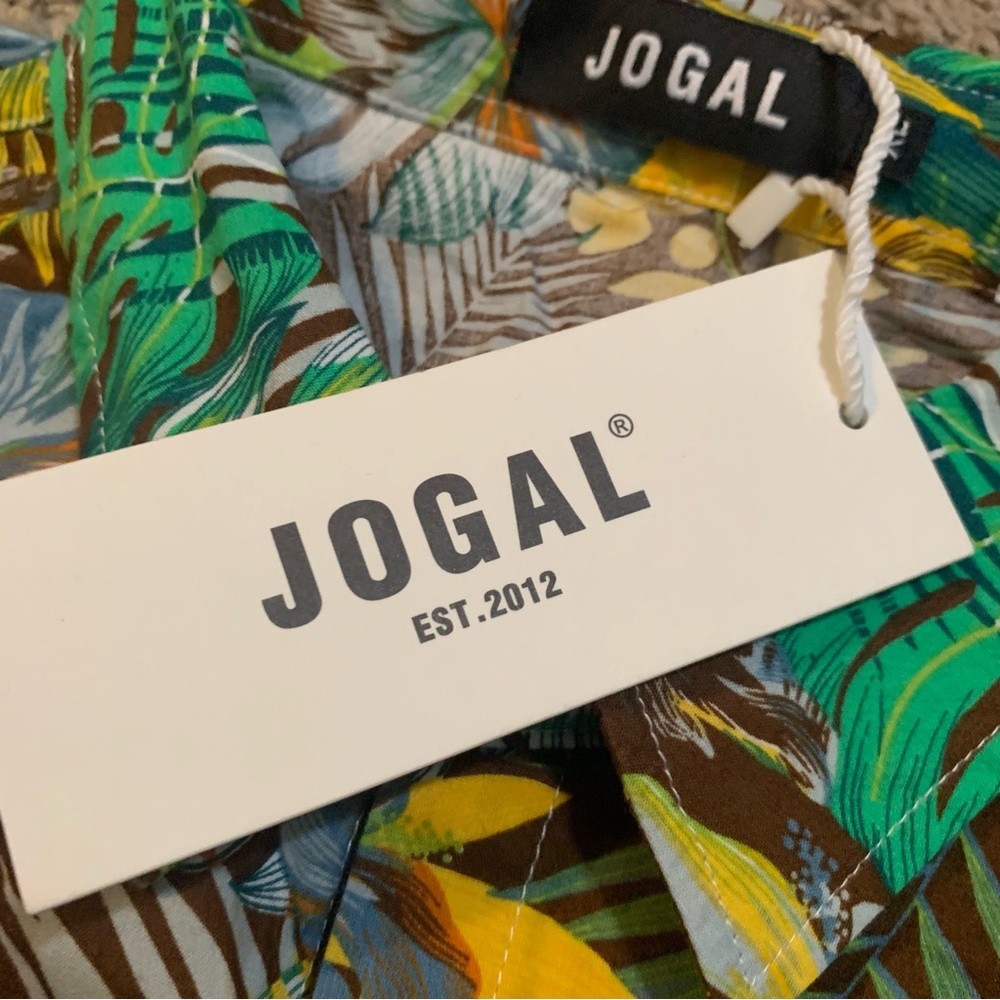 NWT Men’s Jogal Hawaiian Long Sleeve Button Down Shirt XL - Picture 4 of 6